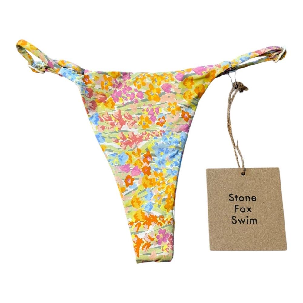 NEW Stone‎ Fox Swim Women’s XS Isle Bikini Bottom Flower Fields Print NWT